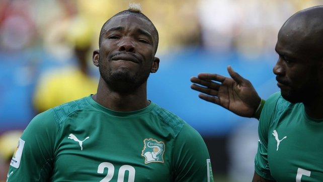 Ivory Coast midfielder Die Serey got choked up during his country's anthem...