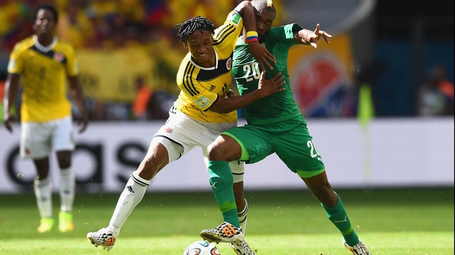 ... while Cuadrado gave Serrey a - rather harsh - taste of his own medicine minutes later