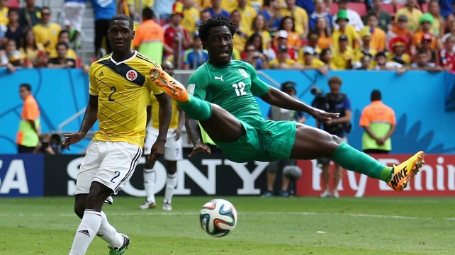 Ivory Coast forward Wilfired Bony tried his best...