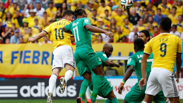 ... but, it was Rodriguez who put the first point on the board, with a header at 64'