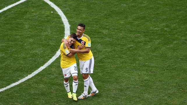 Next to find the back of the net was Colombia midfielder Juan Quintero, who put his side up 2-0 at 70'