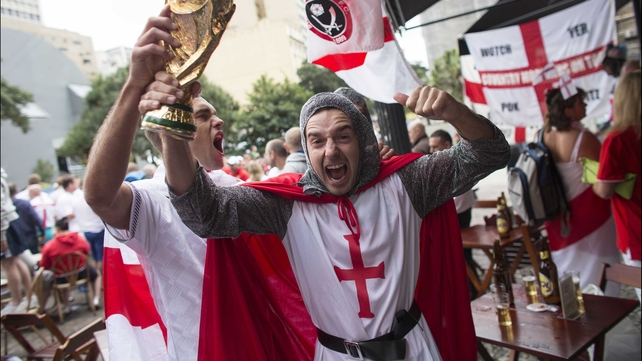 Some English knights got psyched for game time to come...