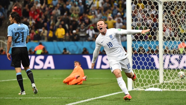 Rooney celebrated his World Cup redemption, which also equalised the score for England at 1-1