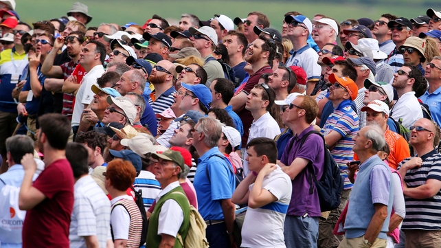 Large crowds watch the action on day two