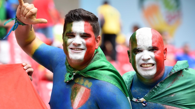 The first match of the day pitted Italy against underdogs Costa Rica