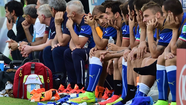 The Italy bench was dejected to say the least. Costa Rica had been widely predicted to exit the Group without any sort of trouble
