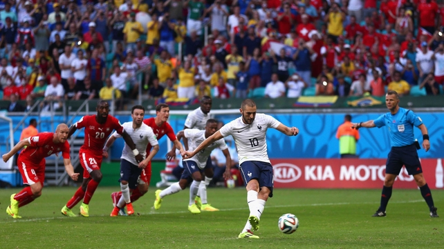 France forward Karim Benzema had a chance to convert a penalty at 33'