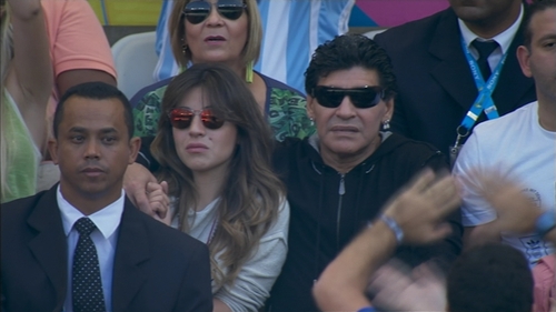 Diego Maradona was in attendance to watch Argentina take on Iran