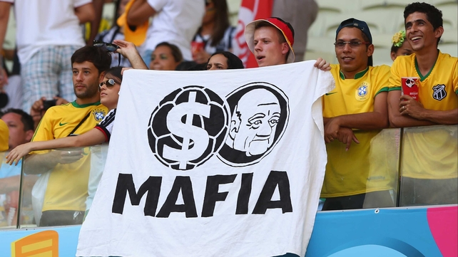 Ahead of the game, Brazilian fans had a message for Sepp Blatter
