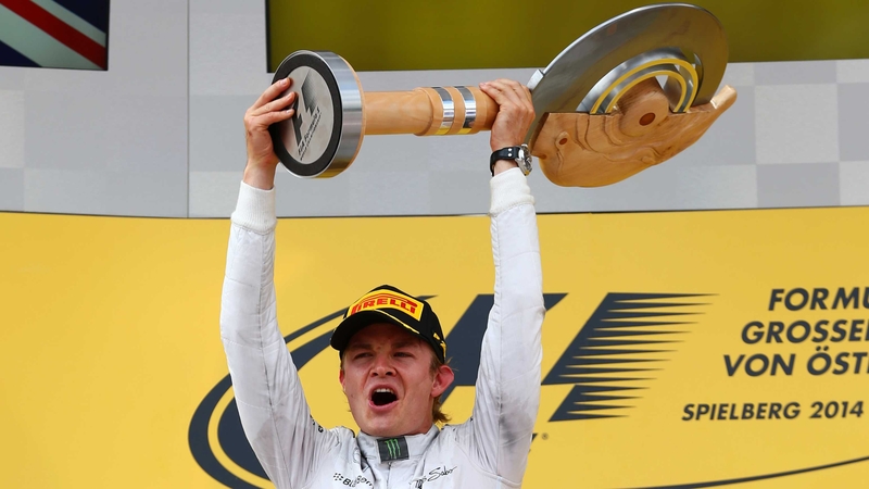 Nico Rosberg celebrates his win for Mercedes
