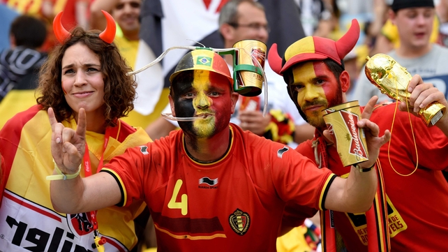 Belgium fans were feeling great at the start of the match at the Maracanã Stadium in Rio de Janeiro