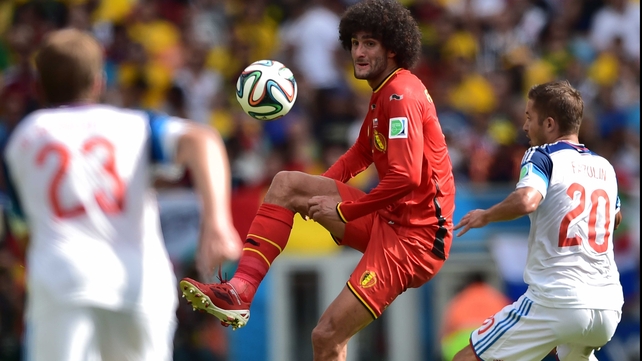 Big-haired Belgium midfielder Marouane Fellaini failed to make much of anything happen on the day...