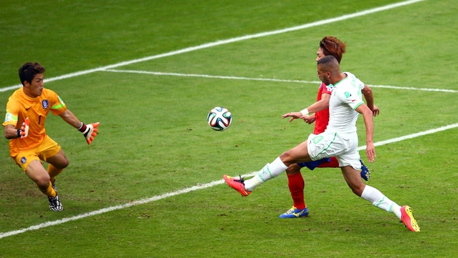 And forward Islam Slimani was first to score at 26' putting Algeria up 1-0