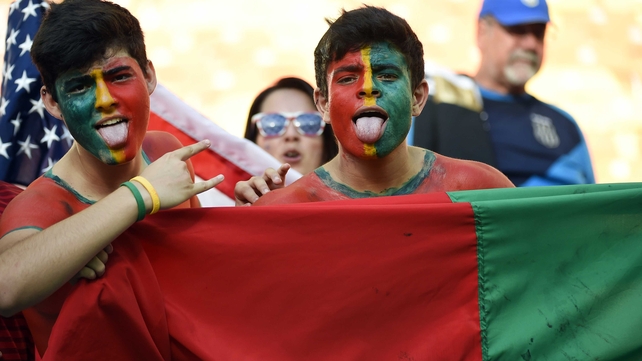 The Portuguese fans could rest for a few minutes, celebrating their team's 1-0 lead halfway through the competitive, balanced match