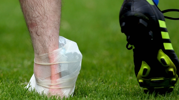 The Iceman cometh: A Clare player sports an ice pack on his ankle during their Munster semi-final loss to Kerry