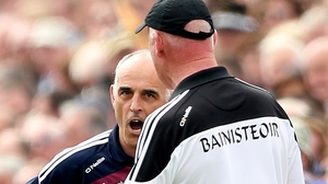 Now, now - Anthony Cunningham and Brian Cody exchange pleasantries during their sides' exciting drawn game