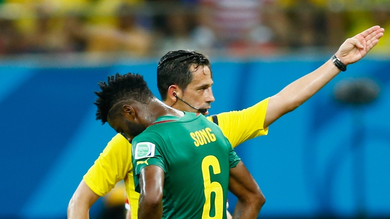 The Barcelona player was shown a straight red card in the 4-0 loss to Croatia