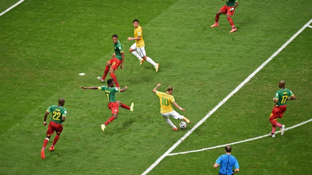 Less than 10 minutes later, though, Neymar struck again. His goal at 35' marked the end of the first half scoring spree and re-secured the lead for Brazil leading into the break