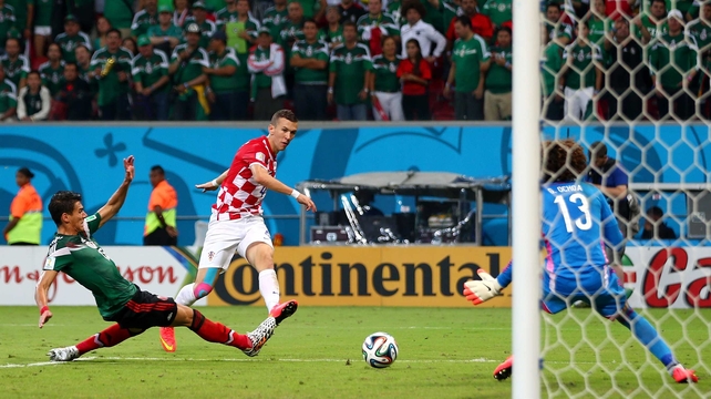 Croatia midfielder Iva Perisic scored past Ochoa at 87' to give his side one last glimmer of hope
