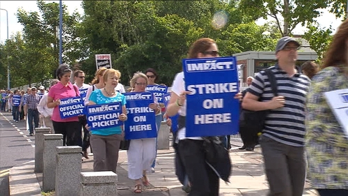600 IMPACT members staged a one-day strike yesterday