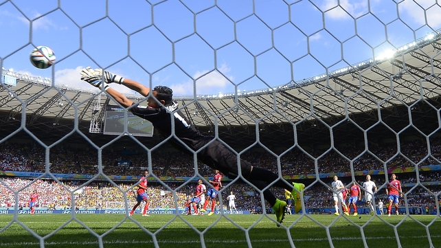 ... but this effort from Costa Rica's Keylor Navas looks better, you would have to say