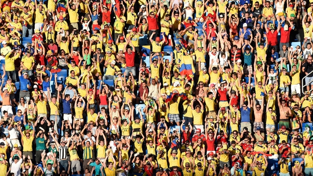 Colombian fans were a sea of colour during their game against Japan