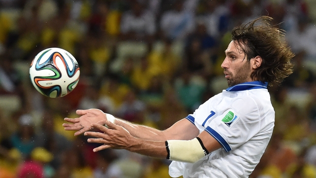 Georgios Samaras full of intensity as his controls the ball