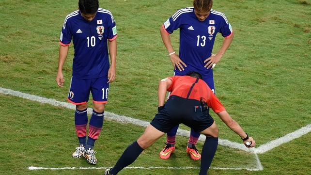 Japan's players toed the line, as determined by referee Pedro Proenca