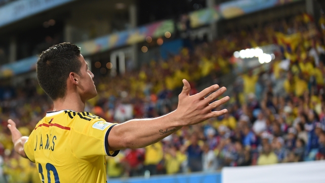 James Rodriguez, who had been instrumental in Colombia's earlier scores, got in on the act himself for their fourth