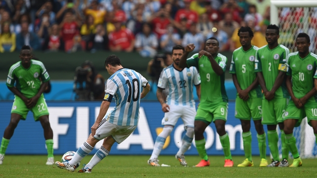 Messi produced a moment of magic on the stroke of half-time to put Argentina 2-1 ahead