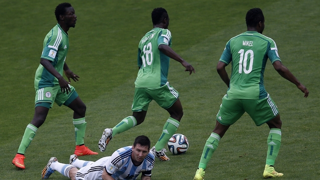 Lionel Messi takes a breather against Nigeria