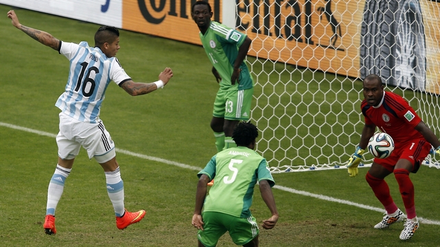 Rojo knew very little about Argentina's third goal - it bounced in off his knee...