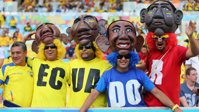 This nearly has to be fan picture of the day - Ecuador's fans going to serious effort for their side