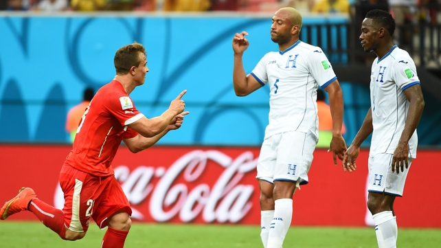 ... and found time to rub it in to two forlorn Honduran players