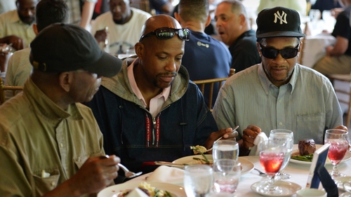 Several hundred people showed up for the lunch in a Central Park restaurant