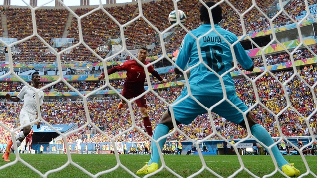 Ronaldo himself played with much more presence and intensity than he had previously at this World Cup. Midway through the first, he narrowly missed the goal on a header, which was saved by Ghana keeper Fatawu Dauda