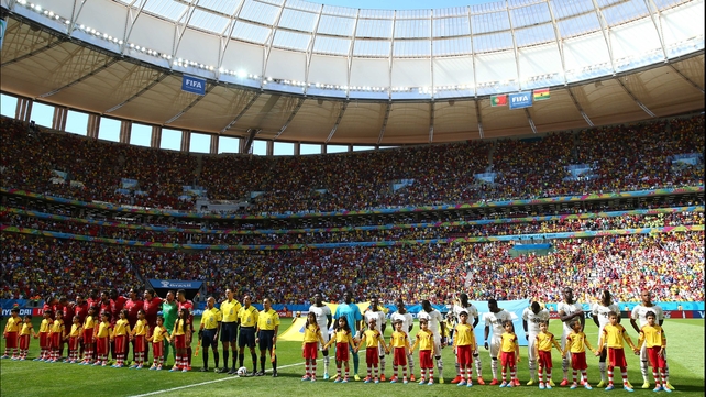 Meanwhile, Portugal and Ghana - the two bottom teams of Group H -faced off in quite a different environment in sunny Brasília