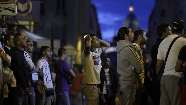 By the time Algeria and Russia were ready to get underway once more, a crowd of Algeria fans had gathered in Paris to watch the match