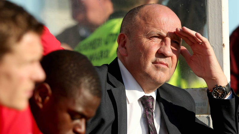 New Sligo manager John Coleman watches from the sidelines