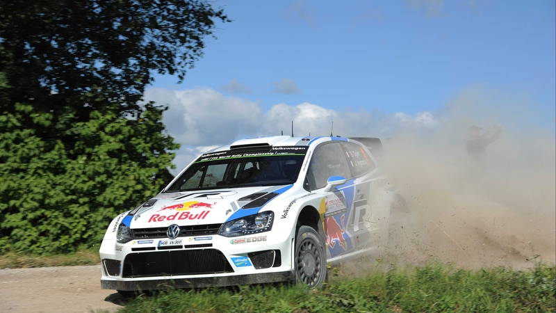 Sebastien Ogier and Julien Ingrassia of France compete in their Volkswagen Motorsport Polo