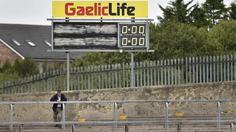 A fan arrives early for the Tyrone v Louth game on Saturday