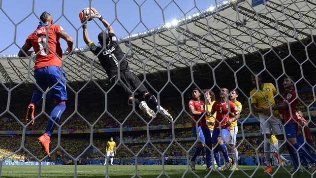 Chile keeper Claudio Bravo made more than one beautiful saves early in the first half