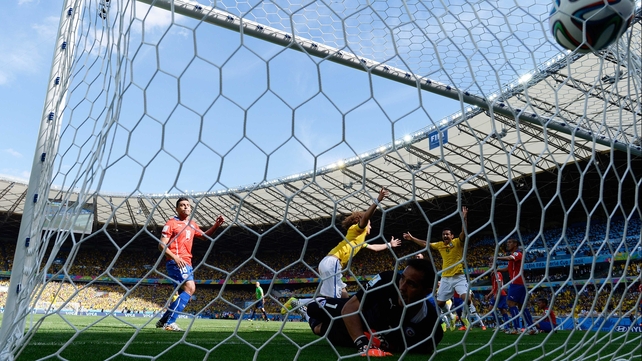 The own-goal appeared to many to be the work of Brazil defender David Luiz, who promptly celebrated as if he had done all the work