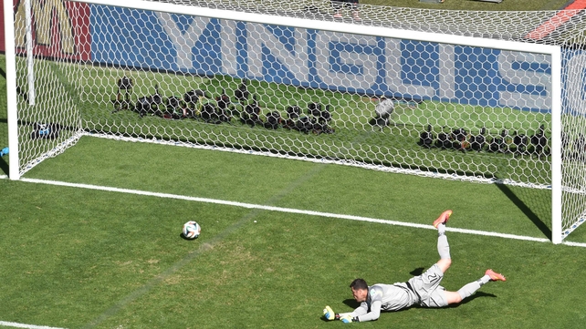 And soon, Cesar let one slip by, as Chile forward Alexis Sanchez knocked a slow one past the line to score