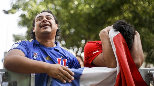 Chile fans were restless with anticipation for the period of extra time