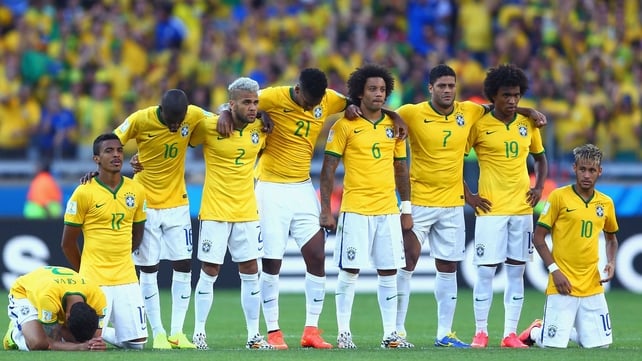 Brazil looked on just before the decisive penalties