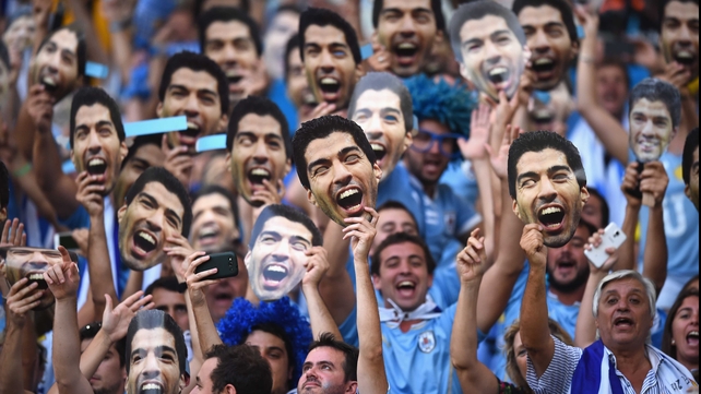 Even though Suarez was watching the match back home in Montevideo, you would never know it by scanning the crowd
