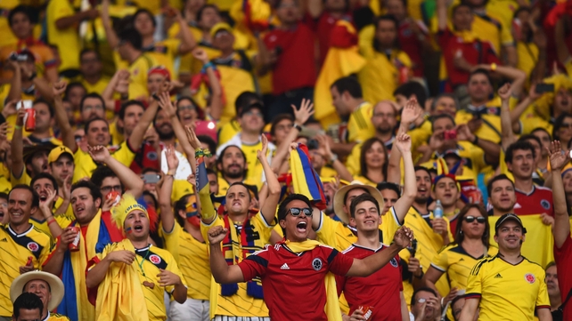 Colombia's fans erupted at the play