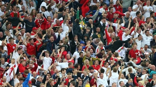 Some England supporters chanted anti-German songs in Dortmund