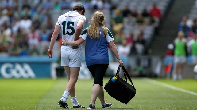 ... and had to be helped off the pitch